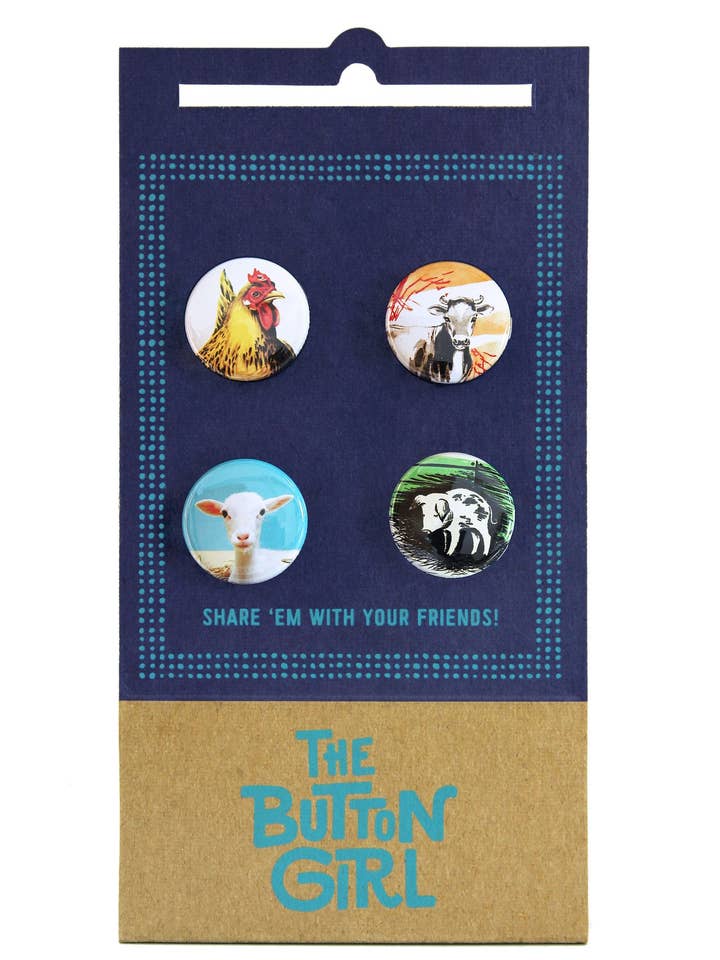 Welcome to the Farm! Button Set for wholesale by The Button Girl