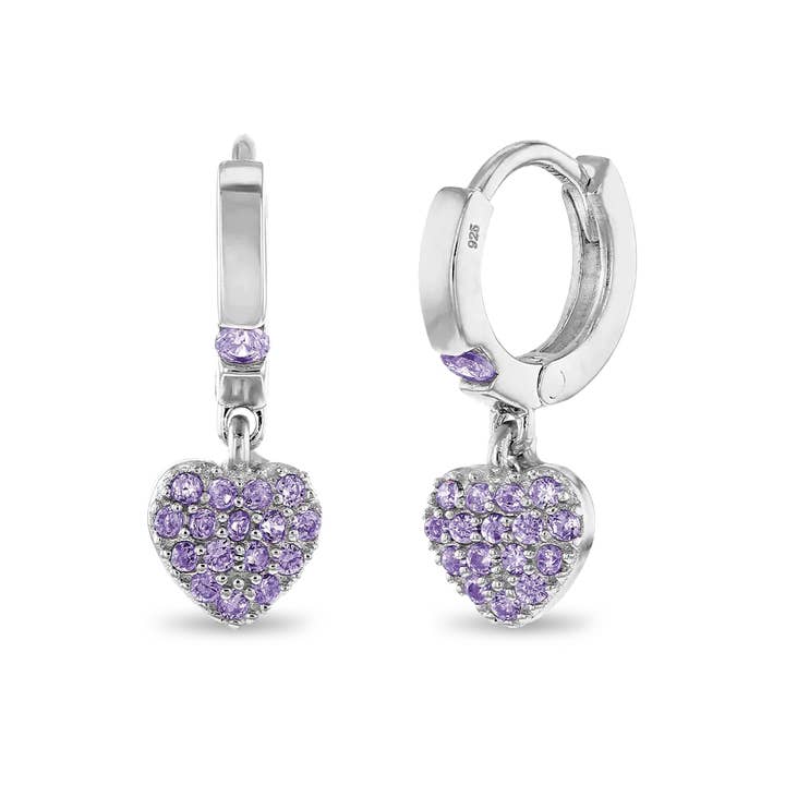 In Season Jewelry – Großhandel Ohrringe – Kinder – Puffed Heart Kinder/Mädchen Ohrringe Creolen — Sterlingsilber