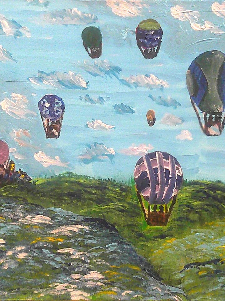 16x20 balloon race acrylic print for wholesale by Acrylics by Sammi