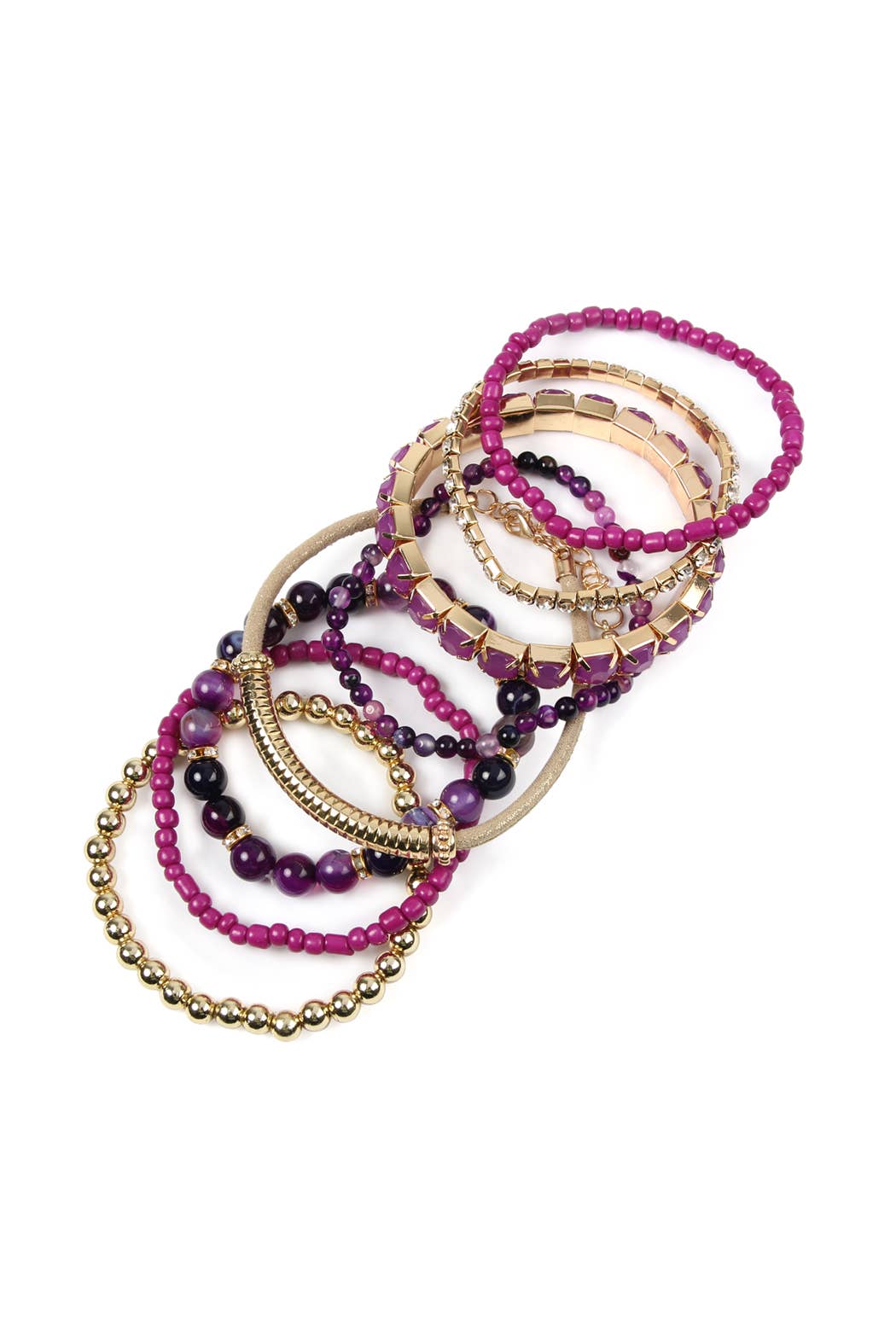 MYS Wholesale Inc - Wholesale Beaded Bracelet - Regular Size Stack-able Beads Bracelet Set12