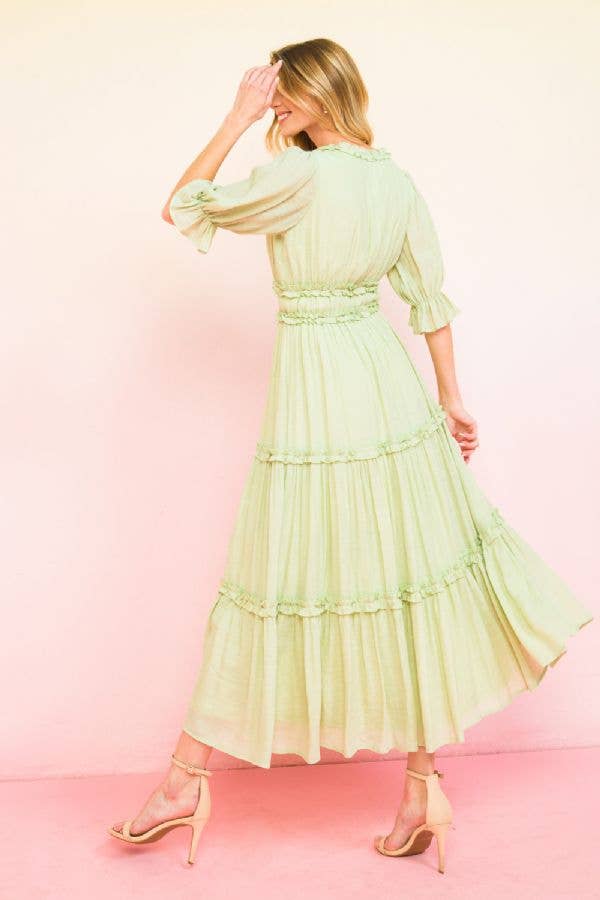 MELONE Ein solides Midikleid-AD2515 für den Großhandel auf Faire4