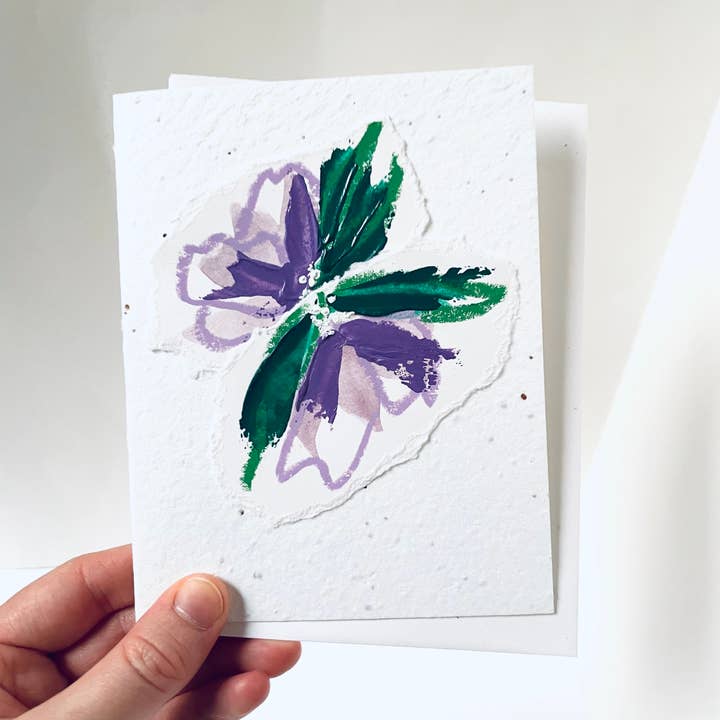 Atelier By Cat - Wholesale Everyday Greeting Card - Hand Painted Seed Paper Cards, Plantable Eco Friendly