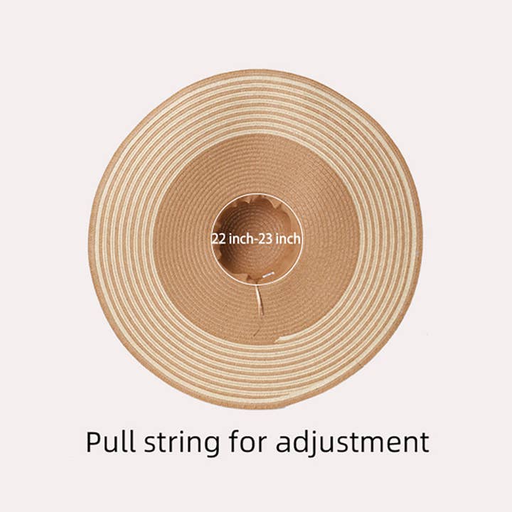 Sensibling Corp. - Wholesale Straw Hat - Women's - Striped Floppy Straw Sun Hat3