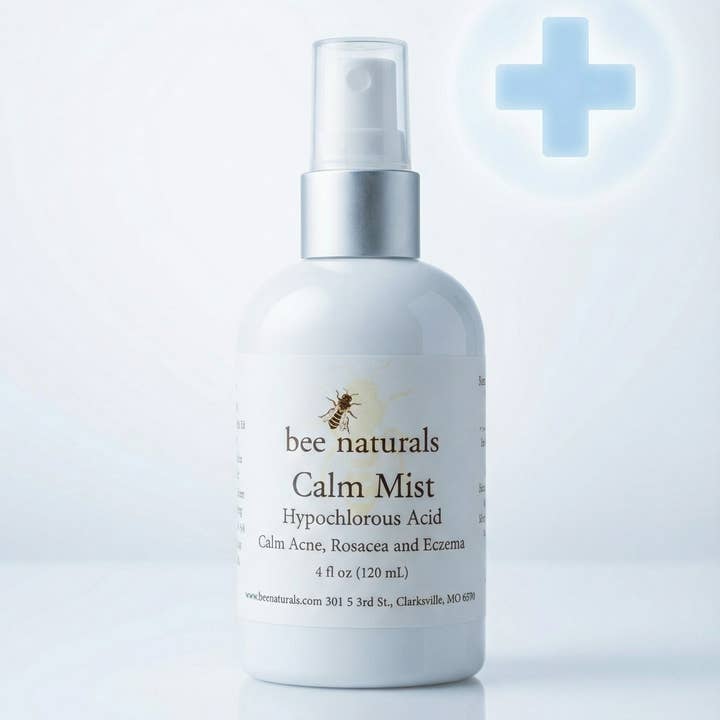 Bee Naturals - Wholesale Face & Body Mist/Water - Calm Mist - Hypochlorous Acid Spray for Face | Calms Acne, Rosacea & Eczema | Sensitive Skin Facial Toner Mist | Fragrance-Free, Dermatologist Tested | 4 fl oz5