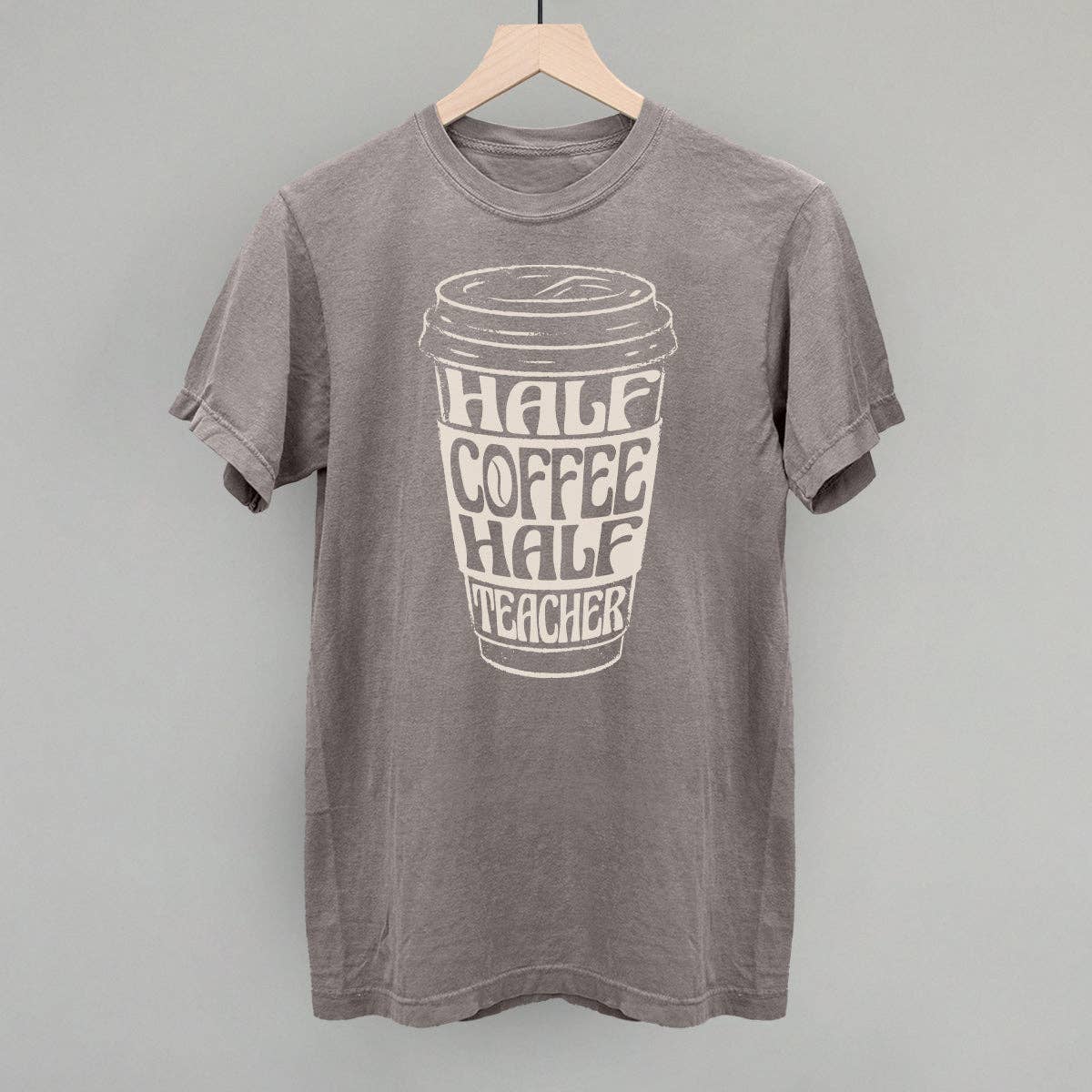 Ivy + Cloth - Wholesale Screen Printed T-Shirt - Women's - Half Coffee Half Teacher1