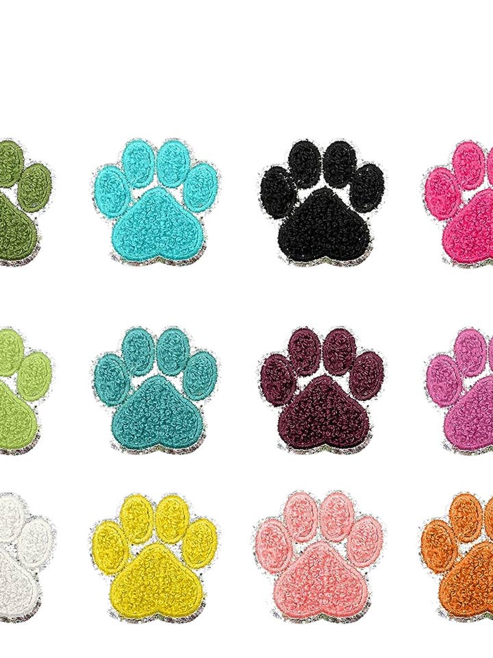Large Chenille Puppy Paw Print for wholesale by Happy Barb LLC