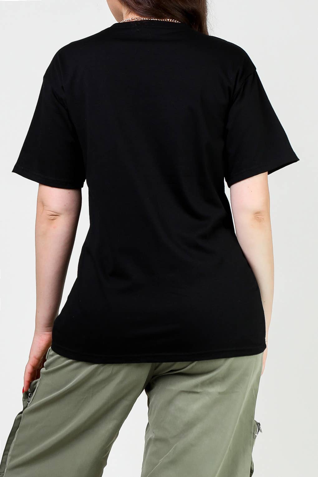 Flarix - Venta al por mayor Camiseta serigrafiada - Mujer - camiseta ezwear con estampado de letras y hombros descubiertos6