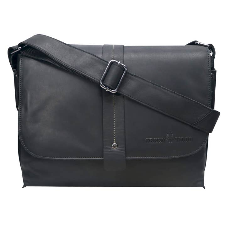 Greenwood - Wholesale Messenger Bag - Unisex - Chris leather bag men's shoulder bag wide strap women10