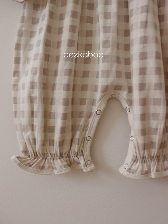 peekaboo - Wholesale Bodysuit (Non-Footed) - Baby - Baby Girl Plaid Check Ruffle Bow  Bodysuit Romper FallWinter4