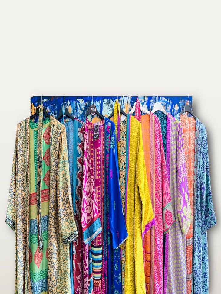 Wholesale Varied reversible long kimonos (118 cm) Pack 20, boho. for your  store - Faire