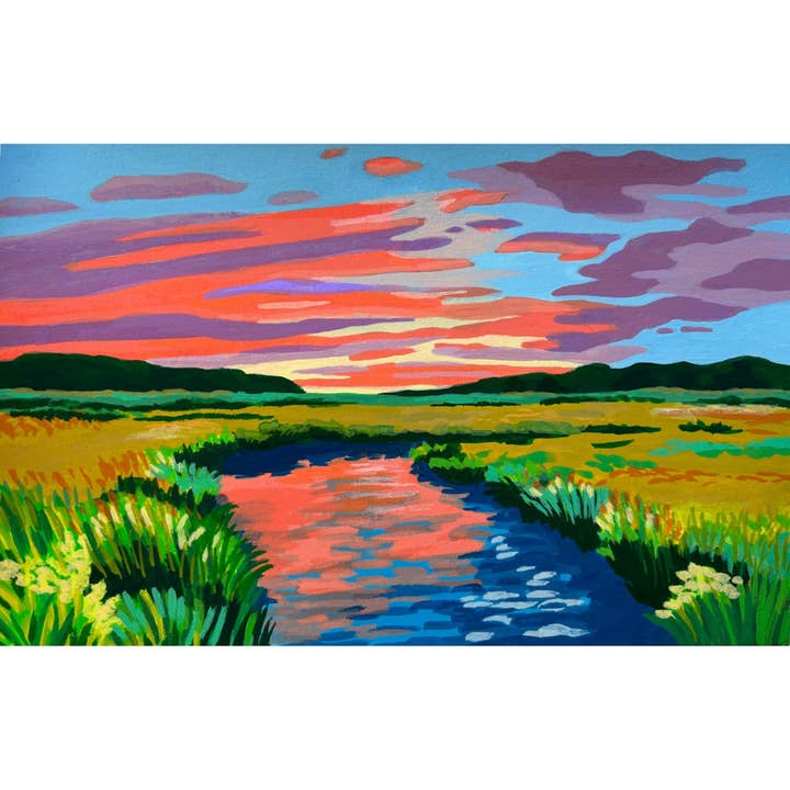 Cape Cod Creek at Sunset Archival Print for wholesale by Kelly Fuller