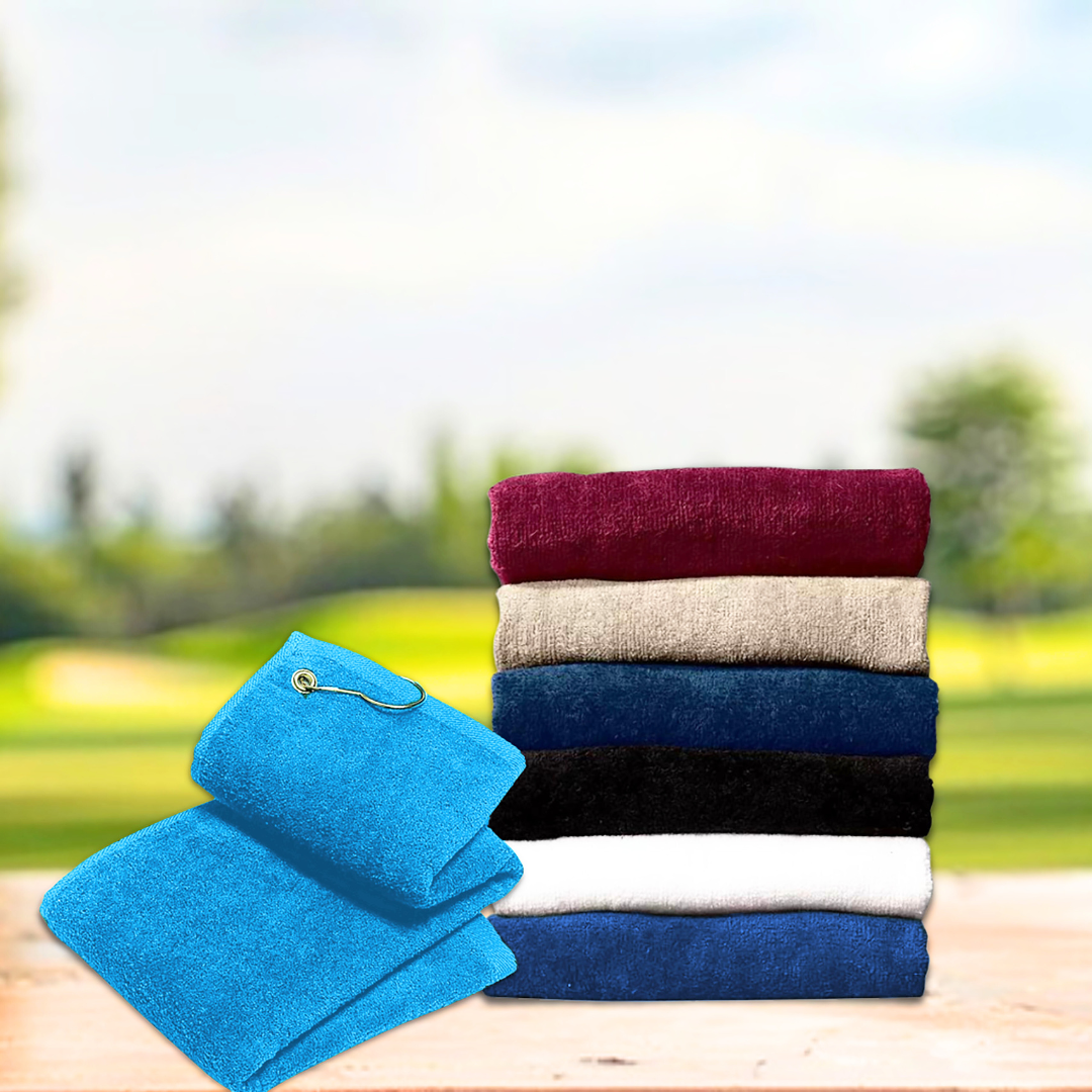 Pro Towels – Großhandel Sporthandtuch – Golfhandtuch aus Velours-Velour, mittelgroß, mit Öse und Haken15