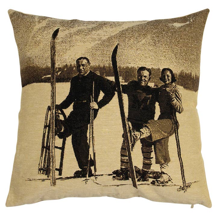Almohada Gobelin Sepia para 3 esquiadores, 45 x 45 cm para venta al por mayor de Mars & More - Brand of B Living