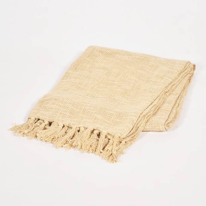 Handvävda Solid Wheaten Throw för wholesale av IndieRoots