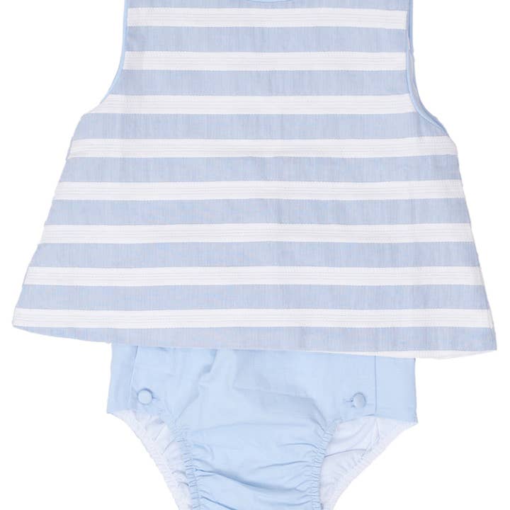 Ensemble de couches à rayures bleues et blanches Rex pour la vente par The Oaks Apparel Company