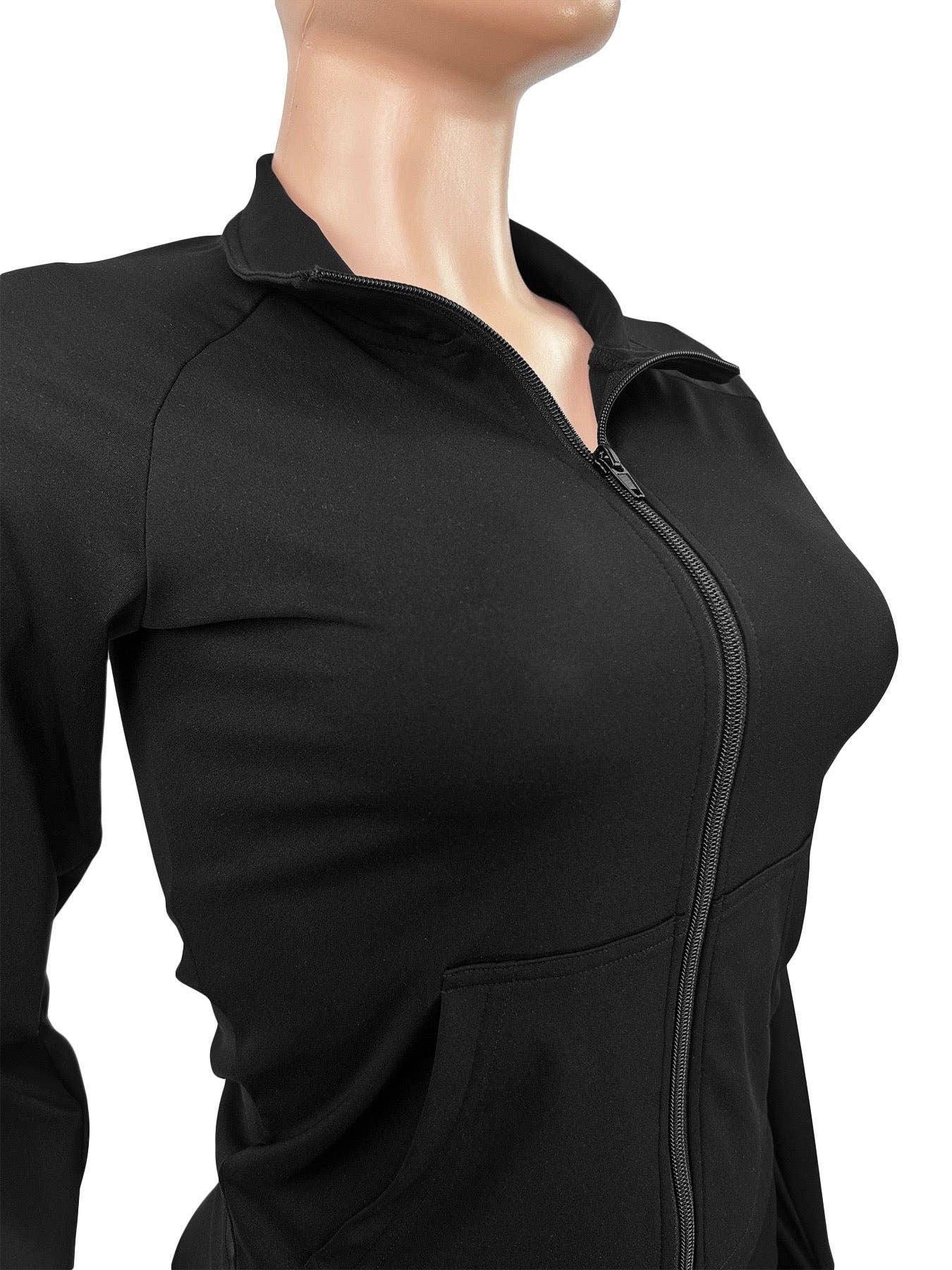 MB Fashion Wholesale - Wholesale Activewear Set - Women's - MB FASHION Three-Piece Activewear Zip-Up Set with Headband 50882