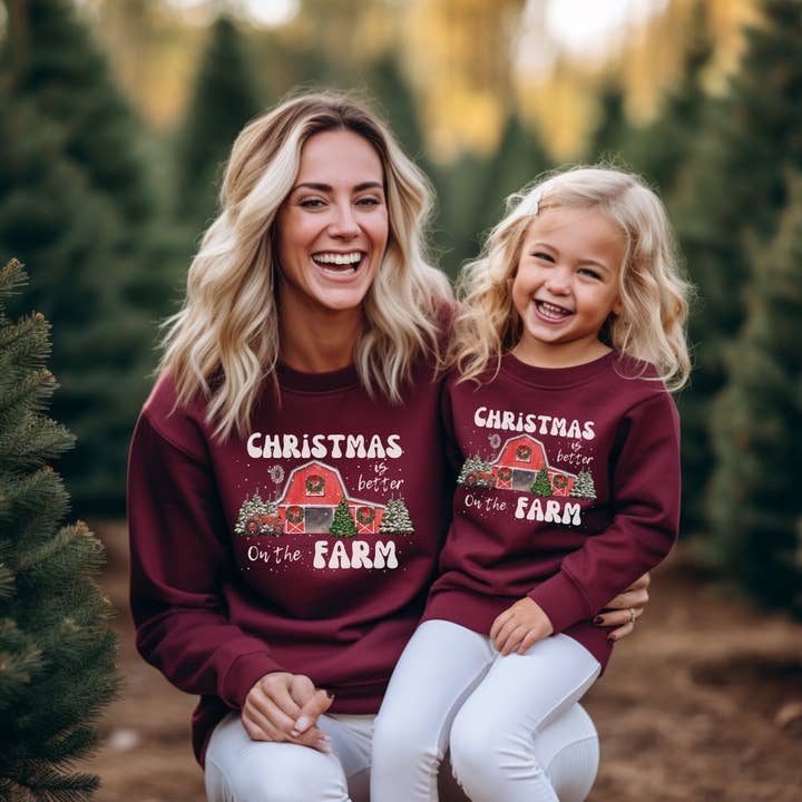 Christmas Is Better On The Farm Sweatshirt for wholesale by Sweet party Place