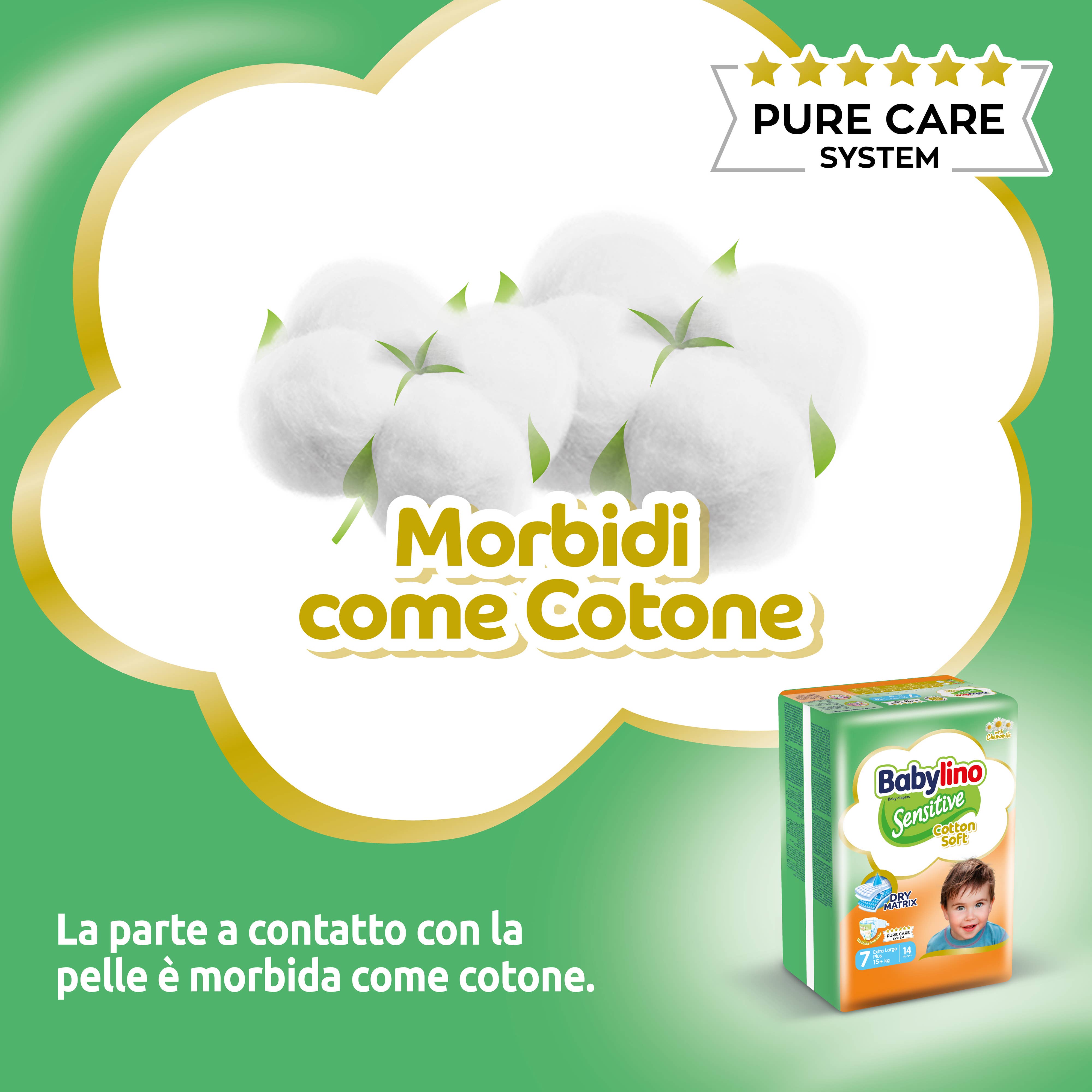 Babylino - Wholesale Luier (niet van stof) - Baby - Babylino Sensitive Cotton Soft, Luiers Maat 7, 14 Stuks7