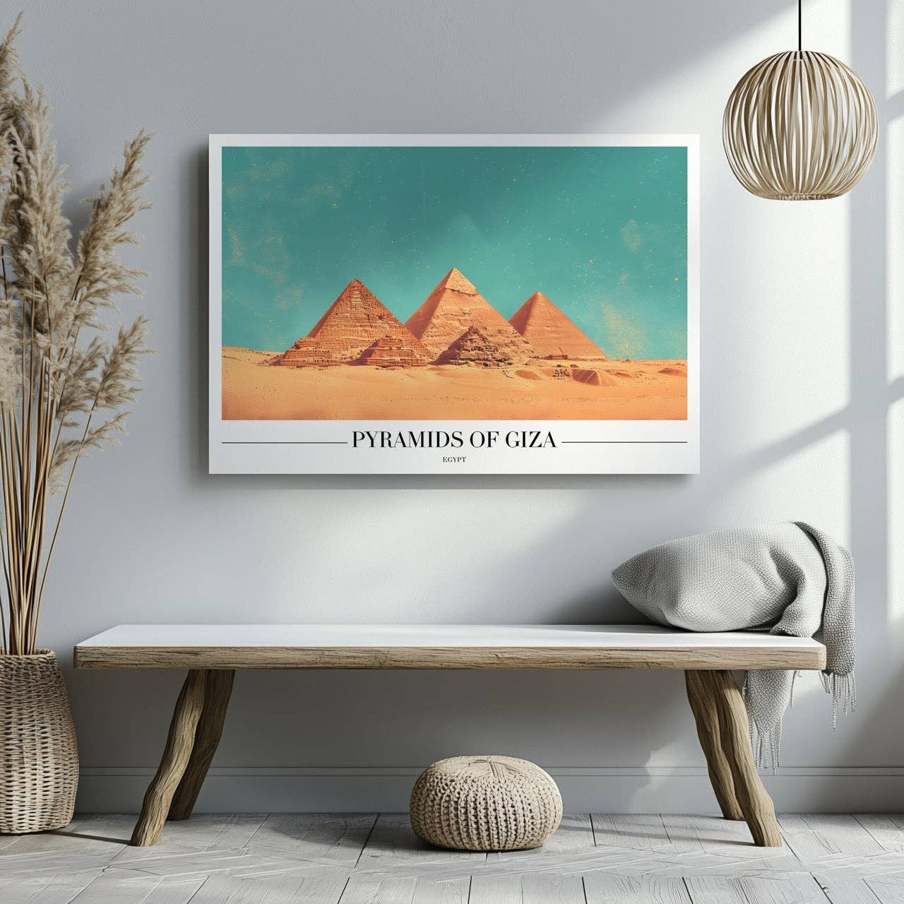 House Prints – Großhandel Kunstdruck – Goldene Sande von Gizeh - Gerahmter Leinwand-Wandkunst-Druck1