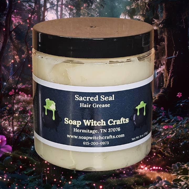 Graisse capillaire Sceau sacré – menthe verte et eucalyptus pour la vente par Soap Witch Crafts