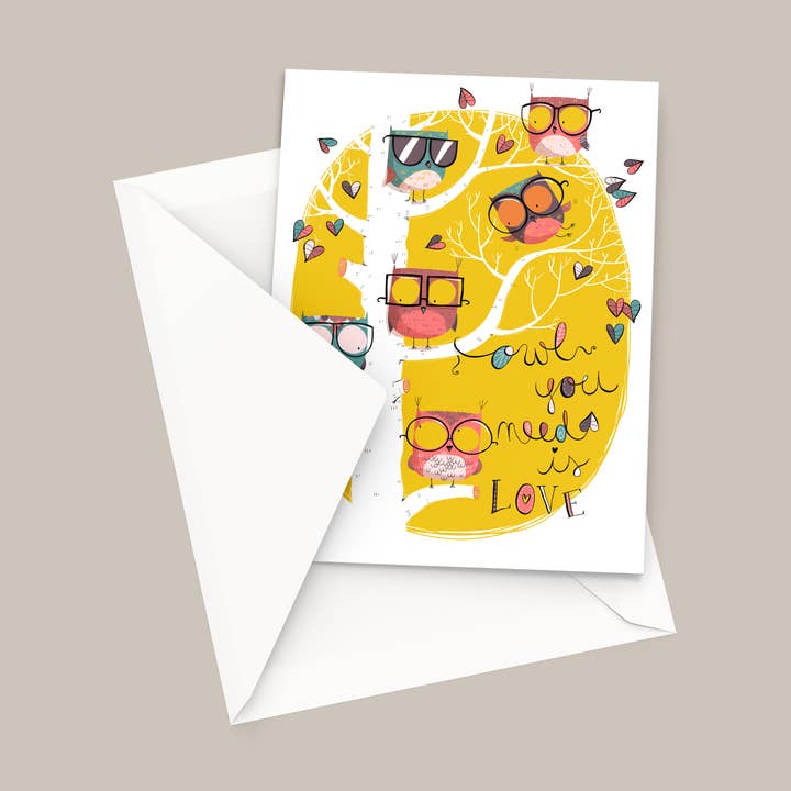 Greeting Card "Owl You Need Is Love" By Jaka Vukotič for wholesale by DISPLEJ