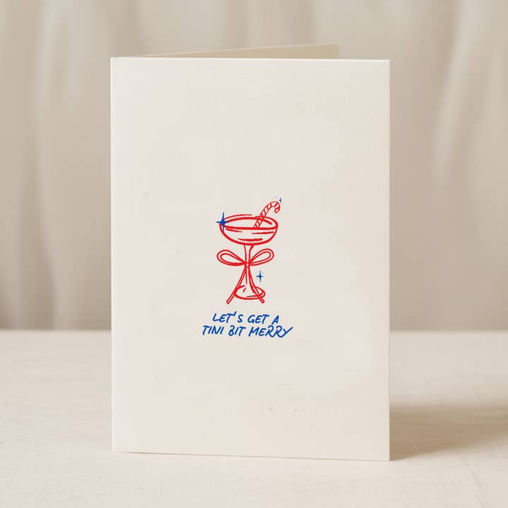 Laten we een beetje vrolijk worden A6/5x7 kerstkaart voor wholesale door Blue Iris Designs Co