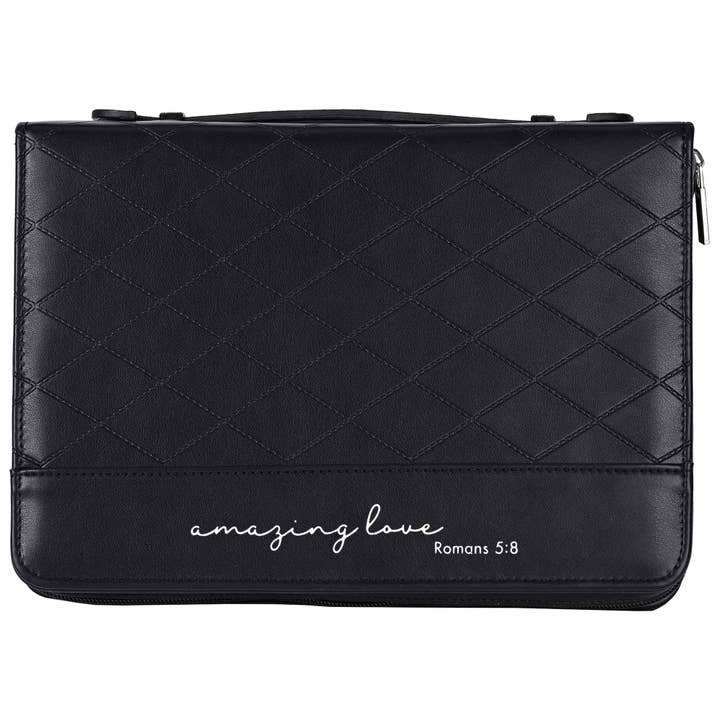 Cottage Garden - Wholesale Bible Cover - White Dove-Bible Case Quilted Amazing Love Black L