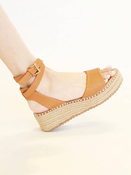 Sandálias Plataforma Espadrille EVERLY-12-PU por atacado de BEAST FASHION