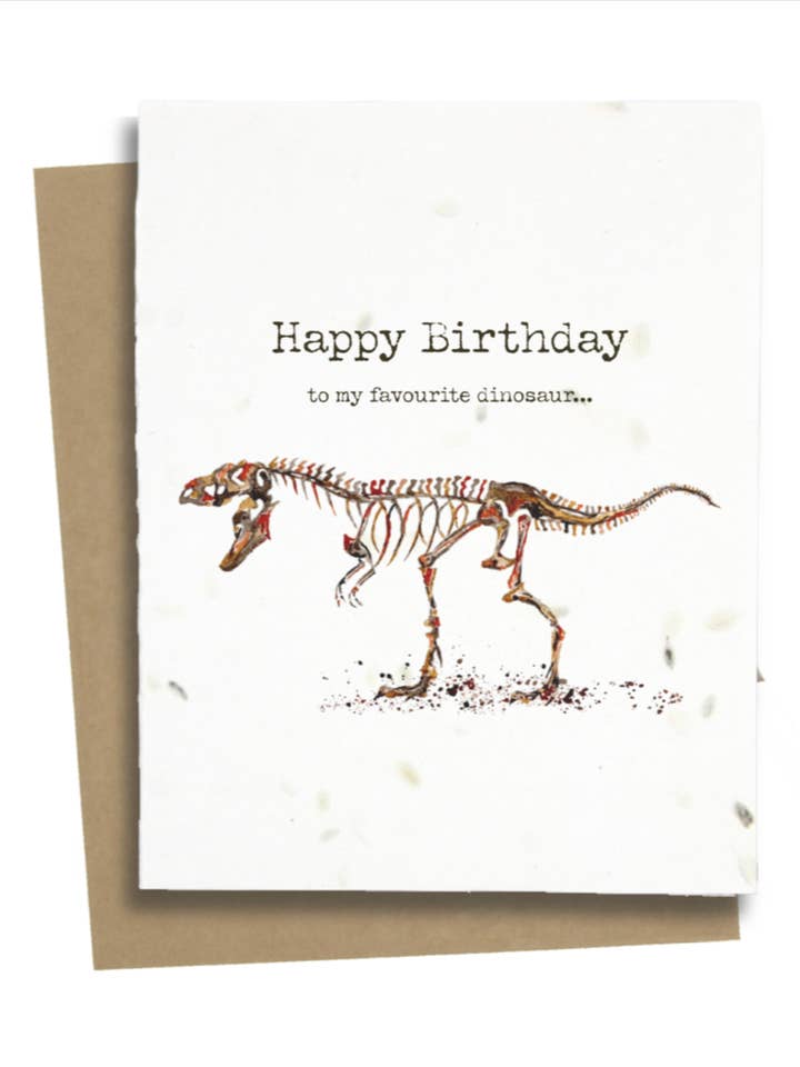 Carte d'anniversaire dinosaure pour adultes pour la vente par Greet n' Grow Plantable Cards