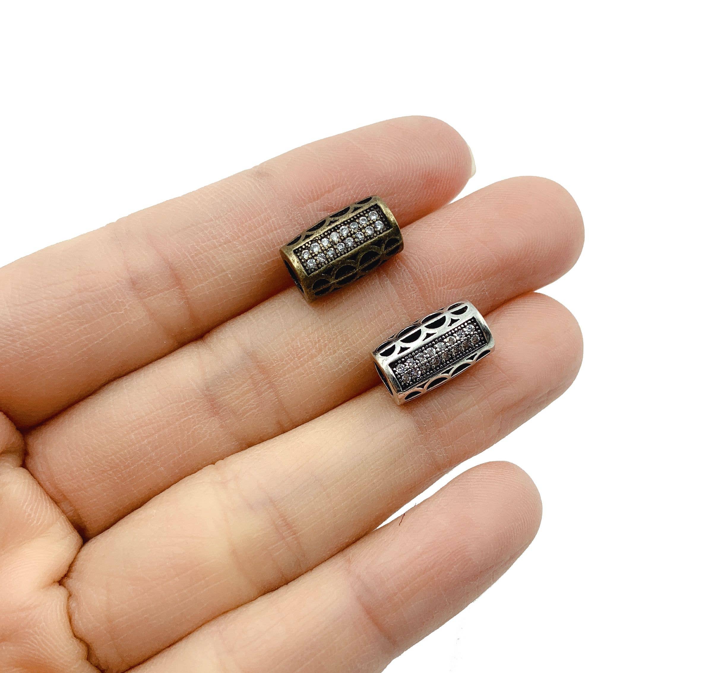 findings4uGem – wholesale Individual charm/pendant – Antique Cylinder Beads DIY Jewelry Charm for Bracelet, BD0350