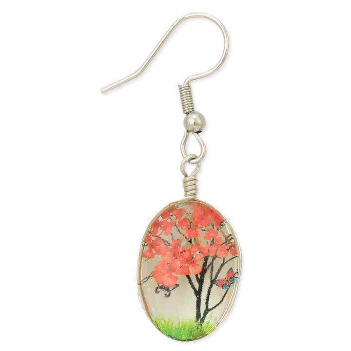 ZAD - Wholesale Dangle Earrings - Cherry Blossoms Dried Flower Earrings2
