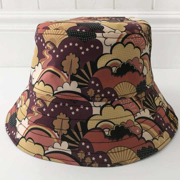 70Tryckhatt, Brown Bucket Hat. för wholesale av Stan and Gwyn