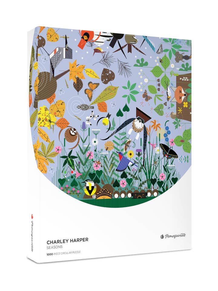 Charley Harper: Seasons 1000-Piece Circular Jigsaw Puzzle for wholesale by Pomegranate