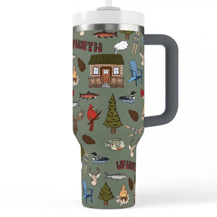Stuga Up North 40 oz Isolerad Handtagsmugg för wholesale av June Apothicarie