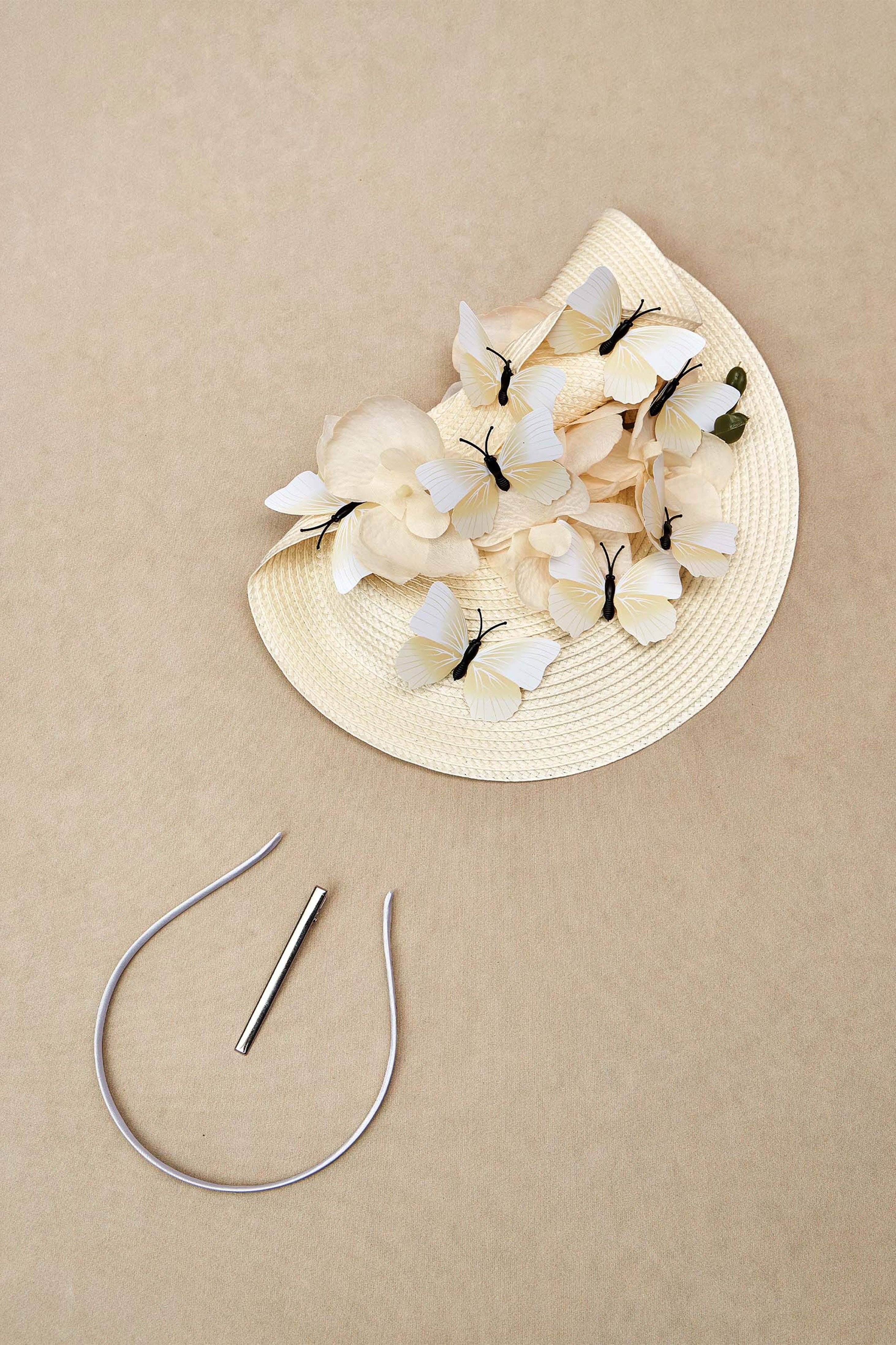 BABEYOND - Vendita all'ingrosso Fascinator - Donna - Fascinator a Tesa Larga Butterfly Derby11