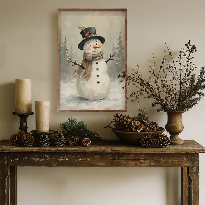 Kendrick Home - Wholesale Wood Wall Art - Snowman2
