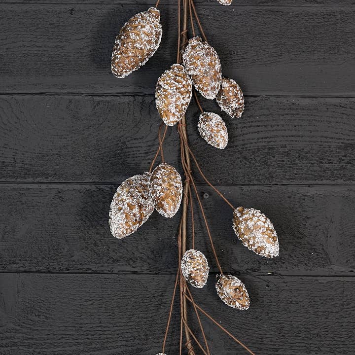 Impressive Enterprises, Inc. - Wholesale Bunting/Garland - ISB73191- 5ft Snowy Brown Pinecone Garland