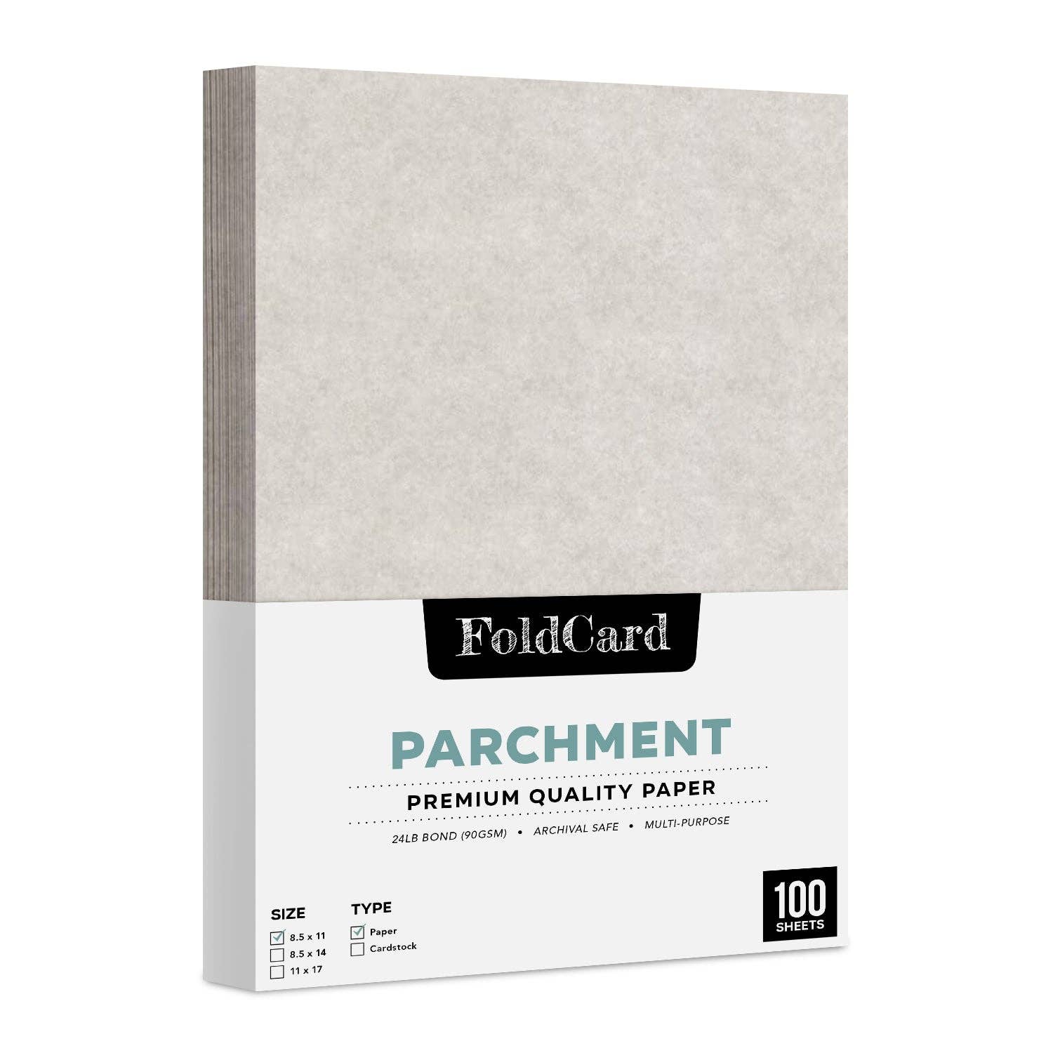 Fine Cardstock - Vendita all'ingrosso Attrezzature per lavoretti e fai da te - Carta pergamena 8,5 x 11, 24 libbre, 90 g/mq, 100 fogli19