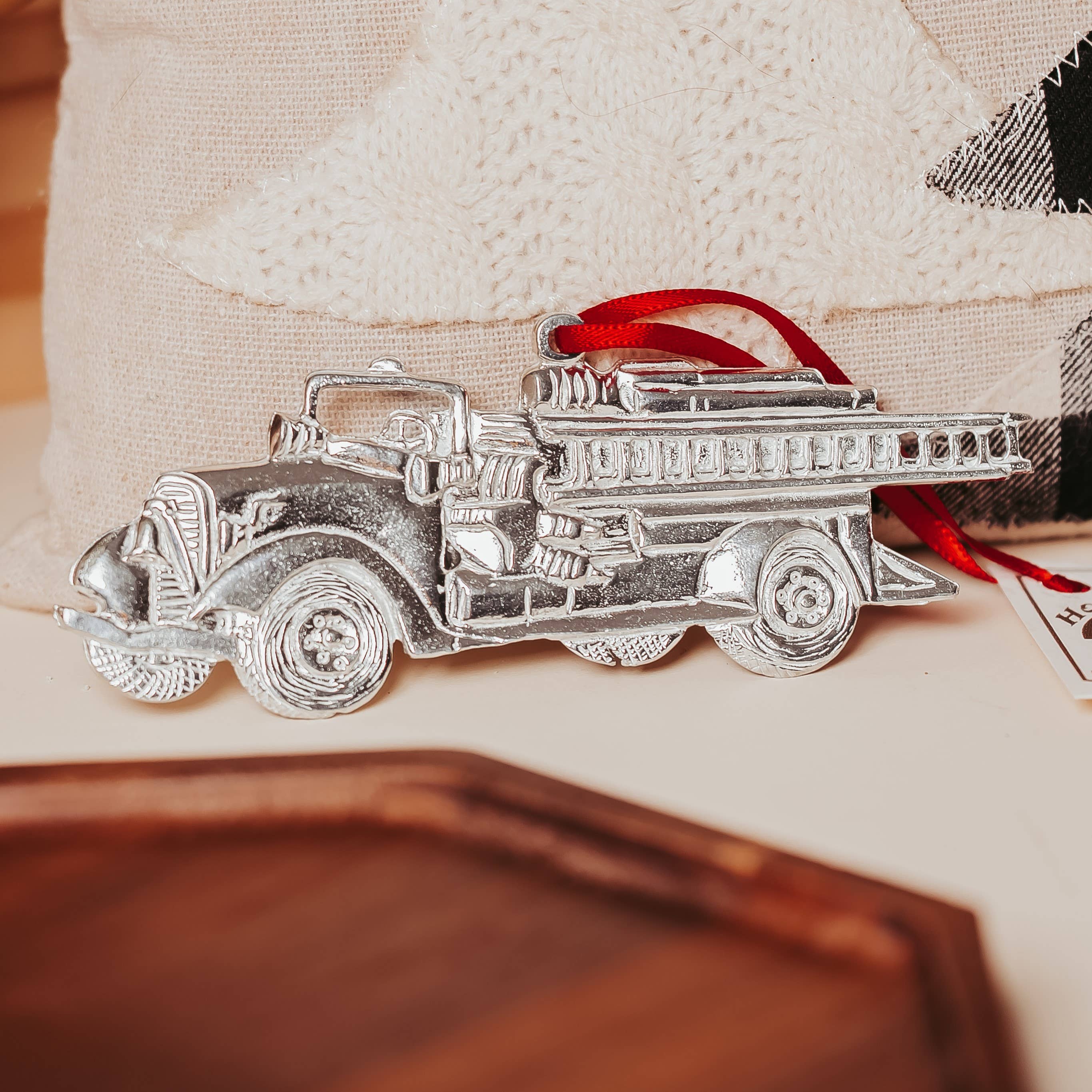 House of Morgan Pewter - Wholesale Ornament - Handmade Firefighter Ornaments - Fire Chief - Fire Truck3