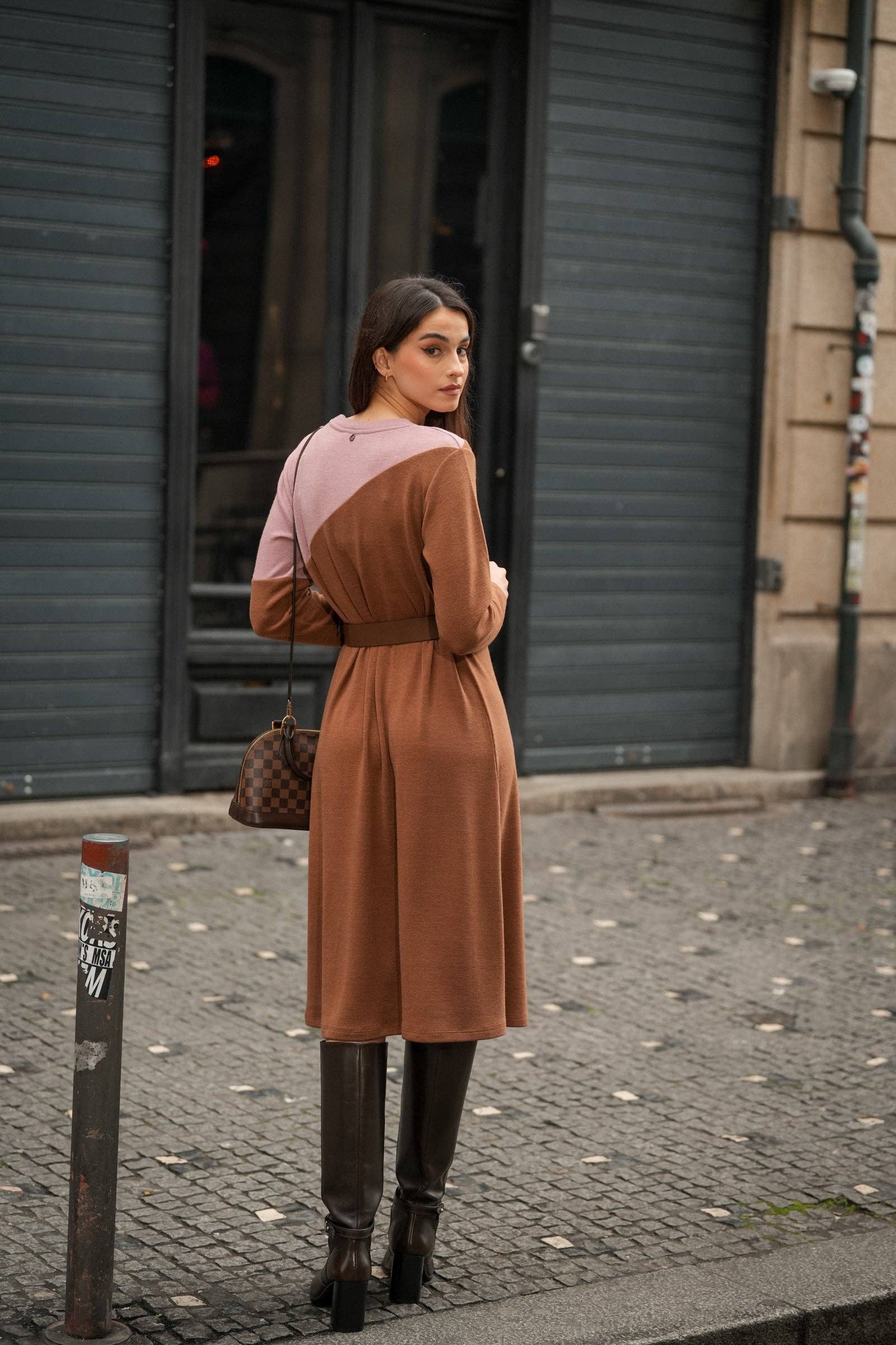 GUIMANOS – Engroshandel Kjole - Dame – Bikolor Strikkjole1