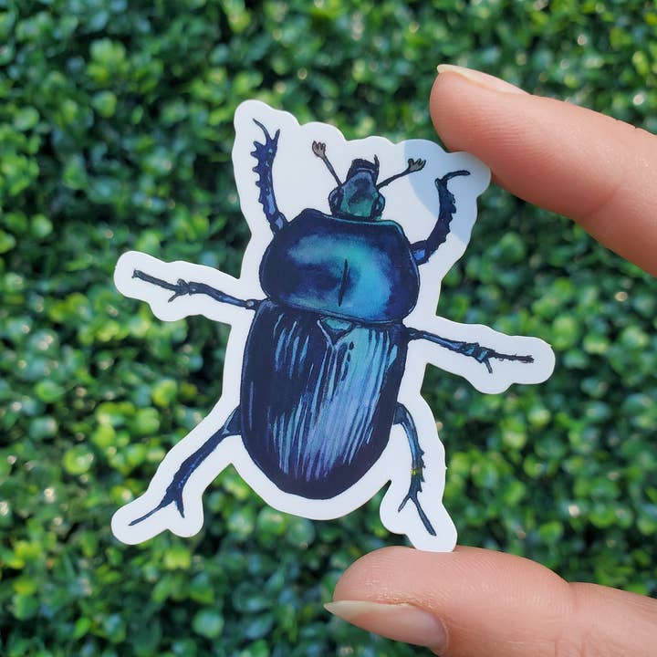 Art by Trisha Hall - Wholesale Sticker - Scarab Beetle Holographic Sticker2