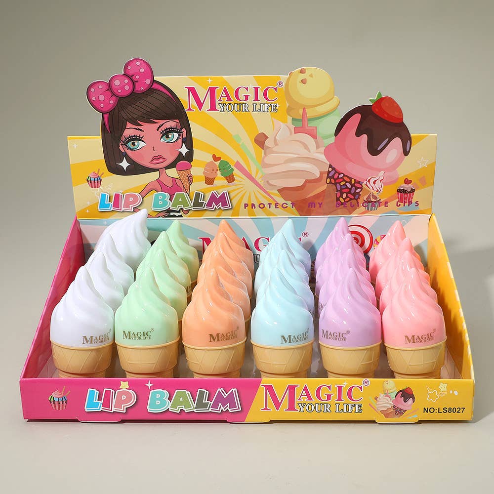 Sensibling Corp. - Wholesale Lip Balm - 24PCS - Magic Your Life Ice Cream Cone Shaped Lip Balm3