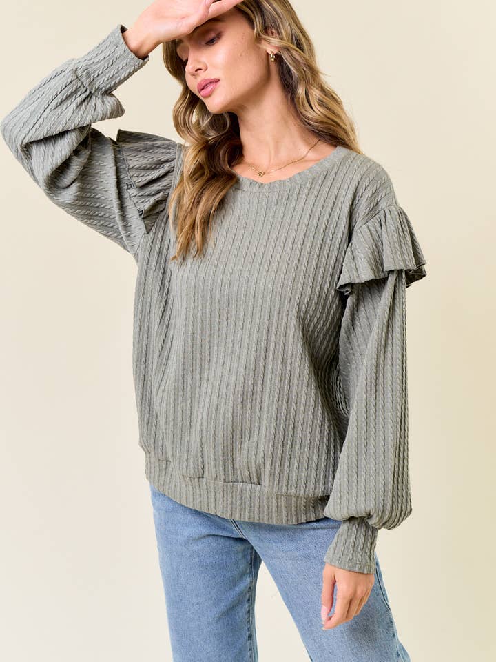 lovely melody - Wholesale Sweatshirt - Women's - LMT4162-Daisy Long Sleeve Top10