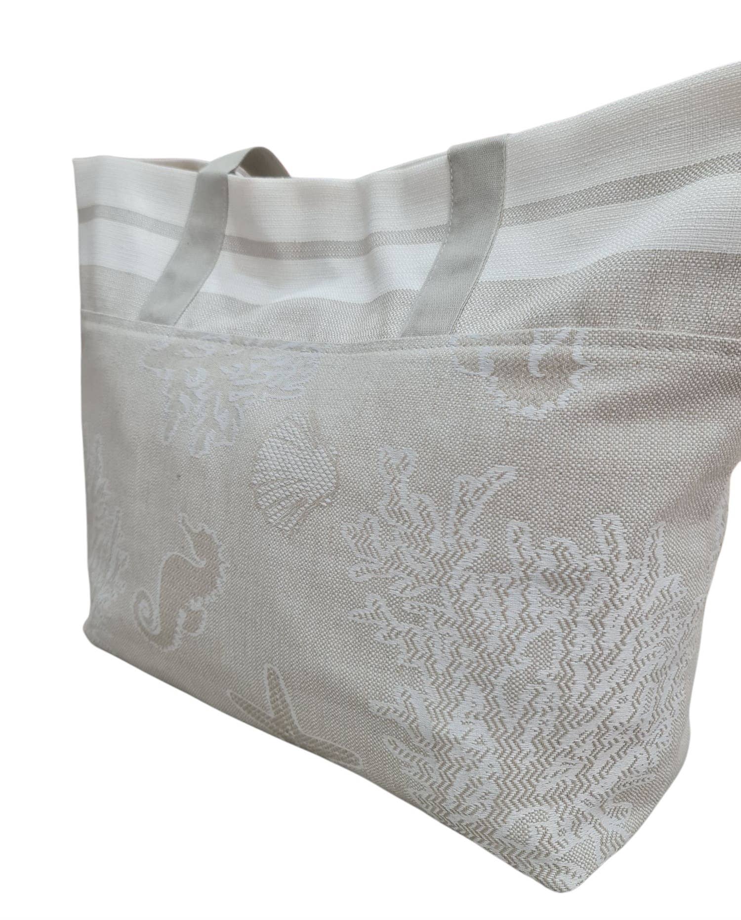 Lunaria Lab - Vente Sac de plage - Sac de Plage en Coton Déperlant Beige5