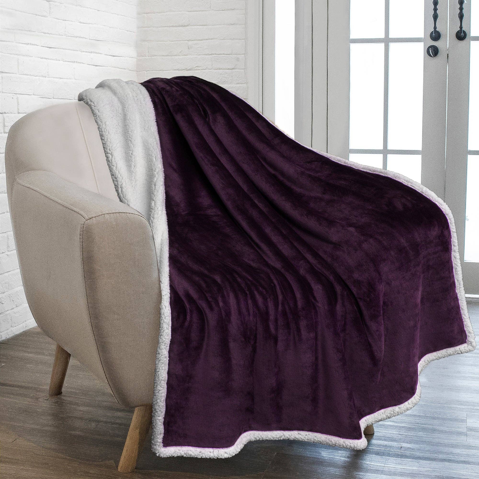 Pavilia – Manta para sofá por atacado – Cobertor Premium Sherpa Fleece10