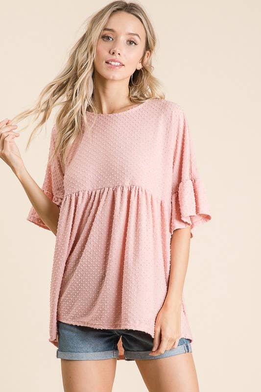 lovely melody – wholesale Tunic – Women’s – LMT1519-Belle's Swiss Polka Dot Baby Doll Tunic11