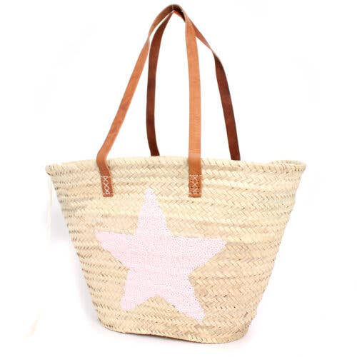 Cesta de mercado francés, asas de piel, cestas de playa, bolsos para venta al por mayor de Pathiya