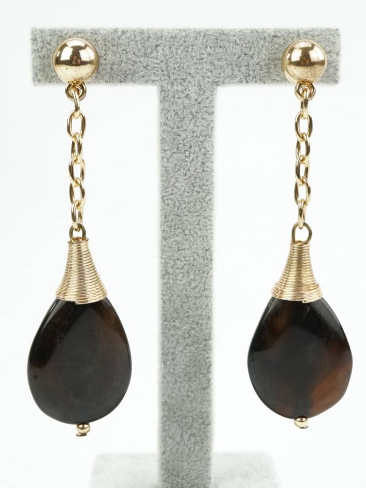 Pendientes Largos Con Piedra Natural para venta al por mayor de Victoria Moda