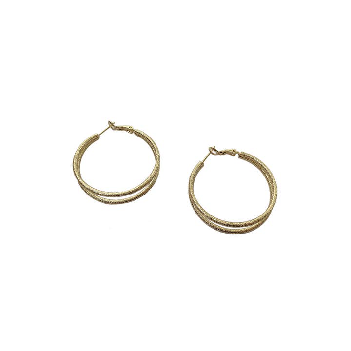 Hana - Wholesale Hoop Earrings - 14K Gold Dipped Omega Closure Hoop1
