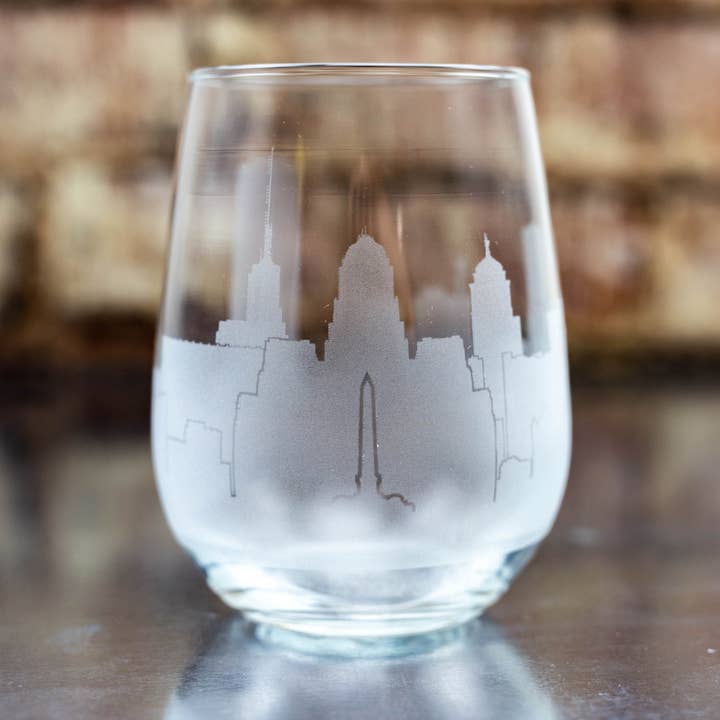 Buffalo, New York Skyline Wine Glass for wholesale by Urban & Etched